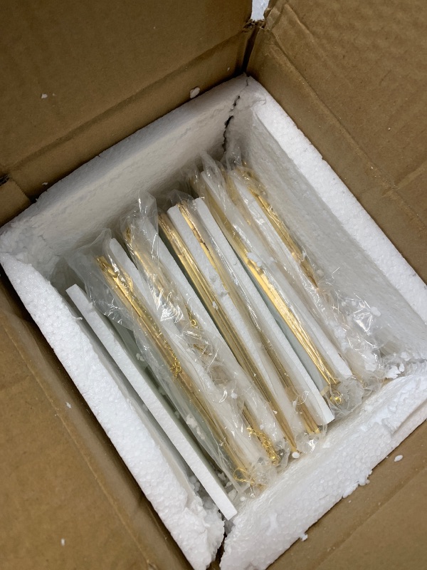 Photo 1 of (MISSING TWO) Barydat 9 Packs Pressed Flowers Glass Frames, 5 x 7 Inch Brass Hanging Floating Frame with Chain, Double Glass Photo Display for Dried Flowers, Plant Specimen, Artwork Display(Gold)