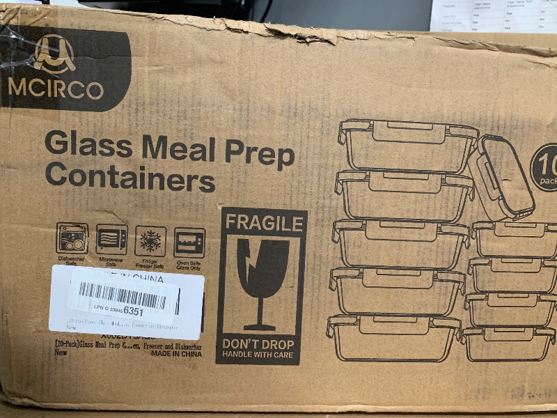 Photo 1 of [10-Pack]Glass Meal Prep Containers with Lids, MCIRCO Glass Food Storage Containers with Snap Locking Lids, Airtight Lunch Containers, Microwave, Oven, Freezer and Dishwasher, Green