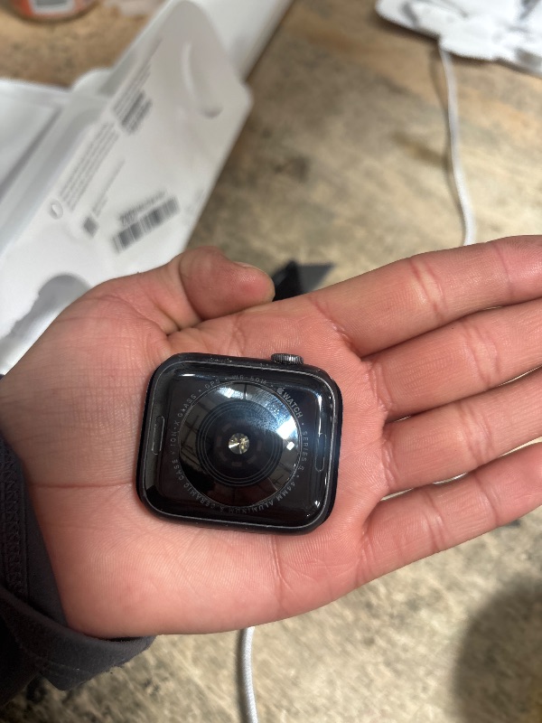 Photo 1 of *LOCKED/ FOR PARTS ONLY/ CANNOT BE PAIRED* Apple Watch Series 5 [GPS 46mm case] Smartwatch with Jet Black Aluminium Case with Black Sport Band - M/L. Fitness Tracker, ECG App, Always-On Retina Display, Water Resistant
