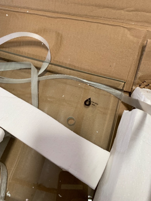 Photo 1 of ****PARTS ONLY***Mersviton Double Sliding Shower Door 60" W x 74" H, Frameless Shower Enclosure 5/16" (8mm) Clear Tempered Glass, Stainless Steel Square Guide Rail, Brushed Nickel Finished