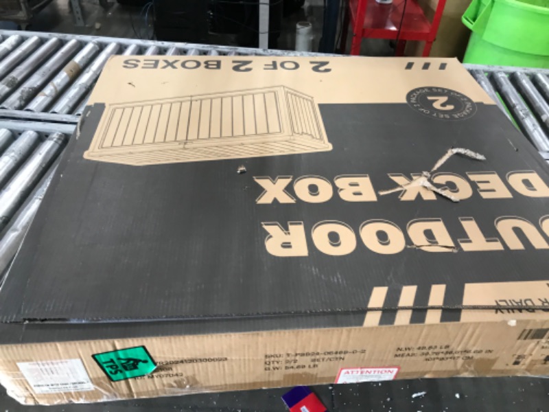 Photo 1 of **BOX 2/2*** Greesum 260 Gallon HDPE Outdoor Storage Box - Waterproof, Large Capacity Deck Box with Removable Dividers for Patio, Yard, Garden Tools, Black