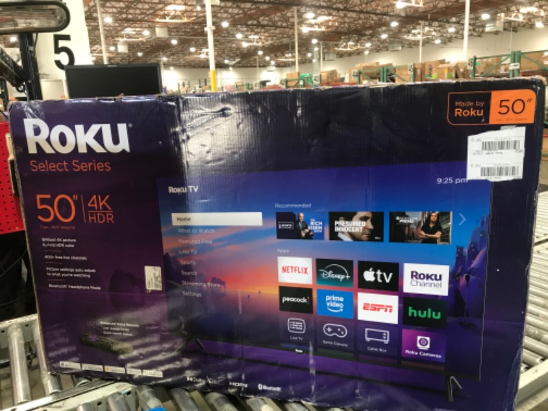 Photo 1 of ***FINAL SALE*** Roku Smart TV 2025 – 50-Inch Select Series, 4K HDR TV – RokuTV with Enhanced Voice Remote – Flat Screen LED Television with Wi-Fi for Streaming Live Local News, Sports, Family Entertainment