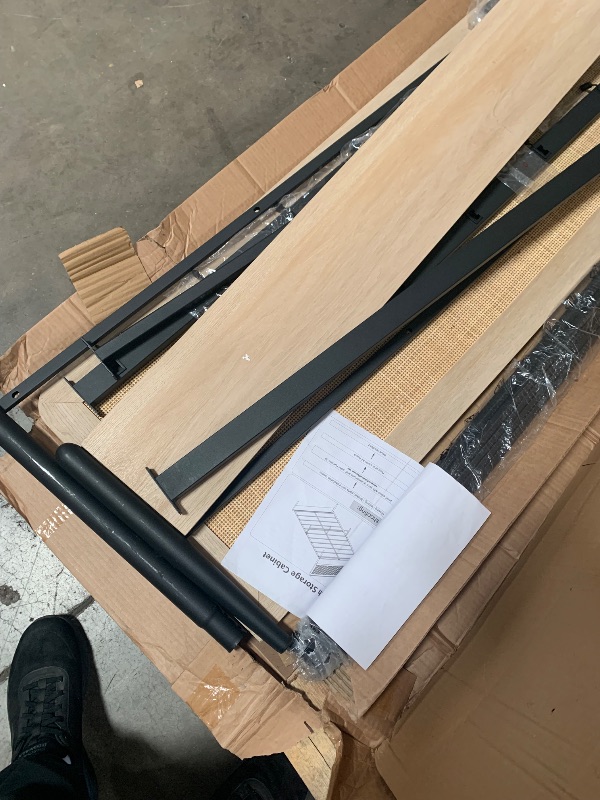 Photo 1 of (used)(incomplete) IDEALHOUSE Queen Rattan Bed Frame Boho Style Queen Platform Bed with Strong Metal Slats Support