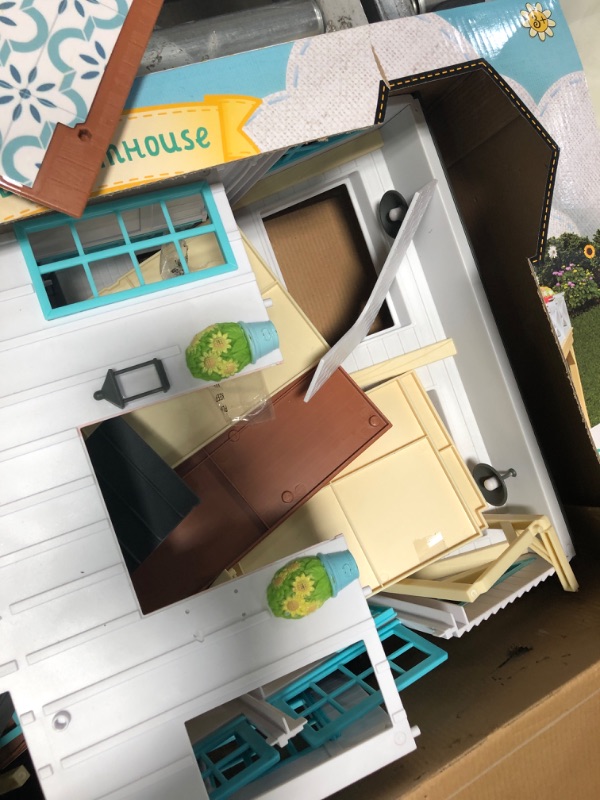 Photo 1 of ***GOOD FOR PARTS ONLY
Sunny Days Entertainment Honey Bee Acres Buzzby Farmhouse – 49 Furniture Accessories with 2 Exclusive Figures | 15 Inch Dollhouse Playset | Pretend Play Toys for Kids
