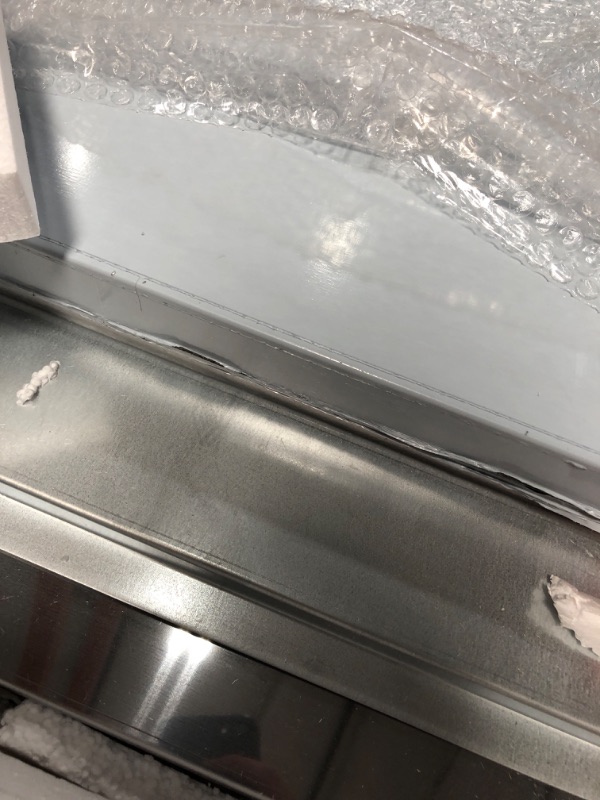 Photo 1 of (Item used)(damaged)(sold for parts) ROCKPOINT Stainless Steel Table for Prep & Work with Backsplash 24x60 Inches, NSF Metal Commercial Kitchen Heavy Duty Table with Adjustable