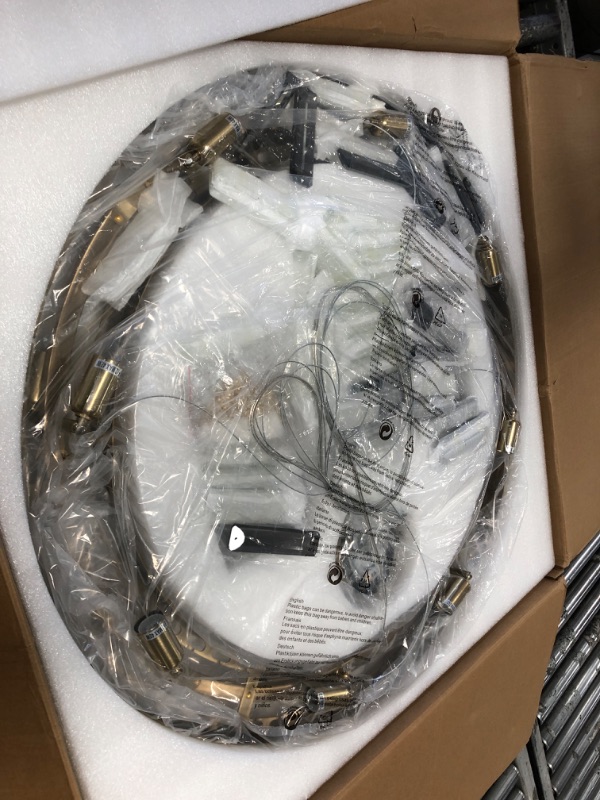 Photo 1 of ****PARTS ONLY***NOXARTE Modern Crystal Chandelier 16 Lights Luxury Gold Ceiling Light Fixture Adjustable Hanging Round Crystal Raindrop Chandelier for Living Dining Room Kitchen Island Dia 31.5 Inch
