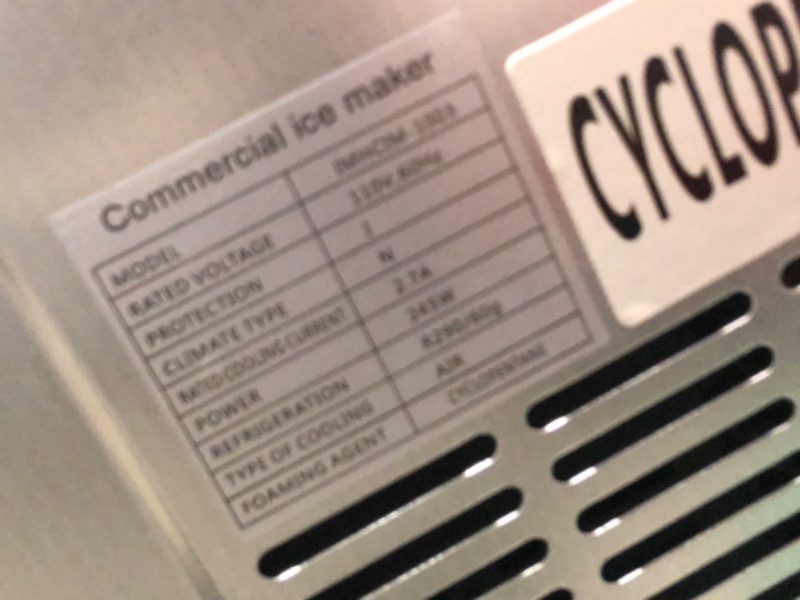 Photo 1 of YITAHOME 2 Way Water Inlet Commercial Ice Maker Machine 150LBS/24H, 33LBS Storage Bin, Tap Water & Top Loading 3-5 Gallon Freestanding Ice Maker with Stainless Steel Ice Scoop Ice Bucket