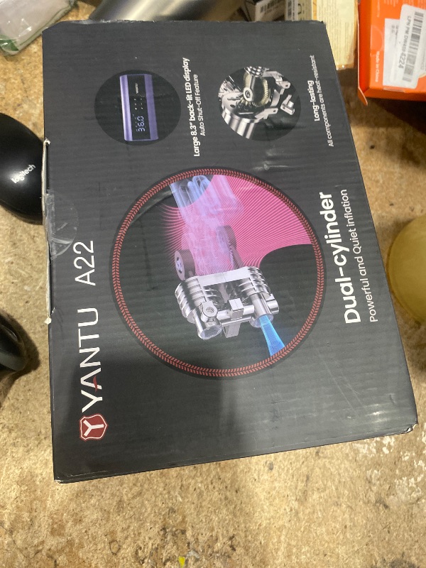 Photo 1 of *FOR PARTS ONLY* YANTU 120W/10A/AC Portable Tire Inflator,Dual Cylinder Car Tire Air Pump With 8.3-Inch Large Digital Screen,12v Air Compressor For Car Tires,Electric Auto Shut Off for Truck/Bike/Pickup/Moto