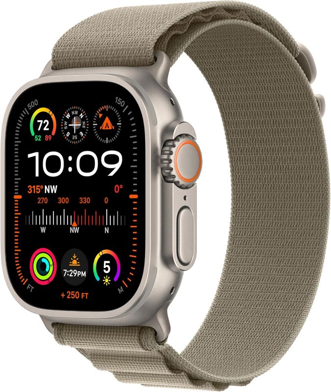 Photo 1 of ***white band***Apple Watch Ultra 2 [GPS + Cellular 49mm] Smartwatch with Rugged Titanium Case & Indigo Alpine Loop Small. Fitness Tracker, Precision GPS, Action Button, Extra-Long Battery Life