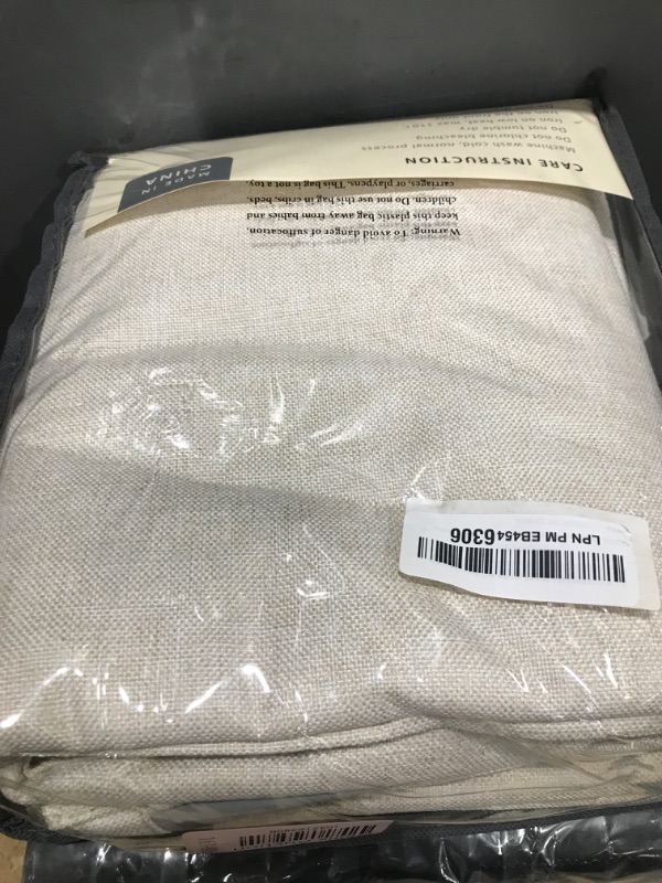 Photo 1 of 100% Blackout Shield Linen Blackout Curtains for Bedroom 84 Inches Long, Back Tab/Rod Pocket Living Room Drapes, Thermal Insulated Blackout Curtains 2 Panels Set, 50" W x 84" L, Cream