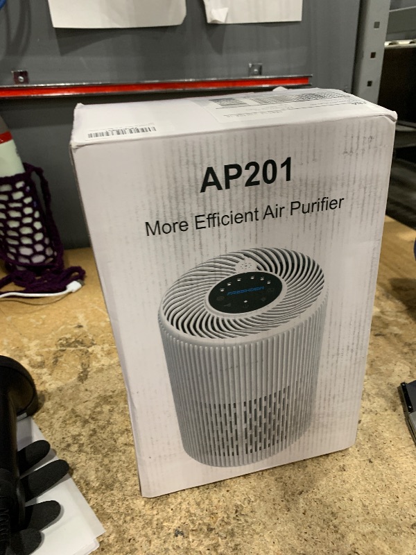 Photo 1 of (missing cord)Air Purifiers for Home, FRESHDEW Air Purifier Up to 1300ft² for Smoke Pet Dander Odors with Fragrance Sponge,H13 True HEPA Air Purifier Cleaner with 360° Air Inlet,Sleep Mode for Bedroom (White)