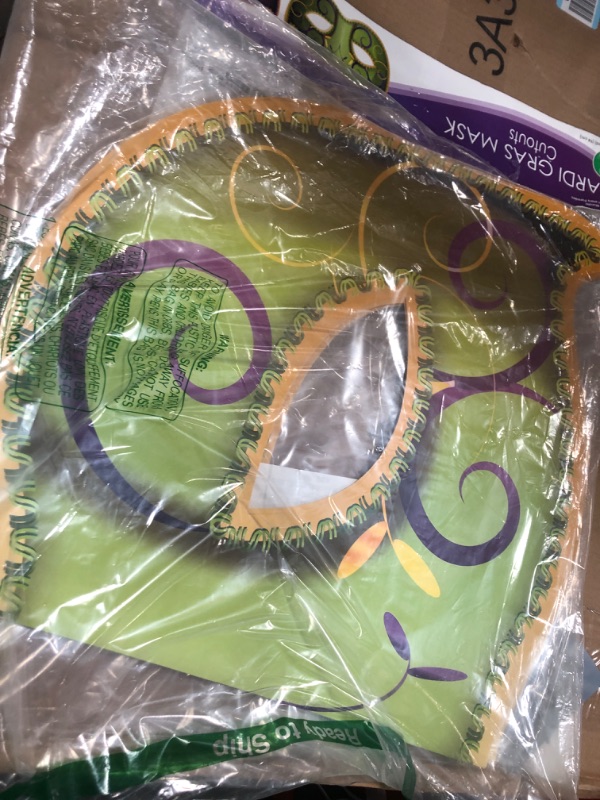 Photo 1 of Beistle Jumbo Mardi Gras Mask Cutouts (4 Piece), 37", Green/Purple/Yellow