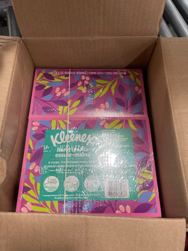 Photo 1 of Kleenex Disposable Paper Hand Towels, 6 Boxes, 60 Tissues per Box (360 Total Tissues), Packaging May Vary