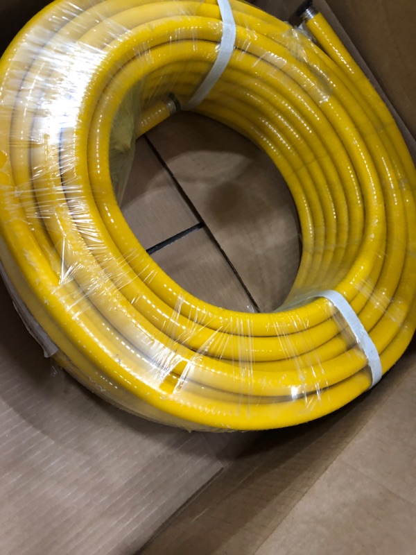 Photo 1 of 100FT 1/2 '' Flexible Gas Line,CSST Corrugated Stainless Steel Tubing,Natural Gas Line Pipe Propane Conversion Kit Grill Hose with 2 Male Adapter Fittings
