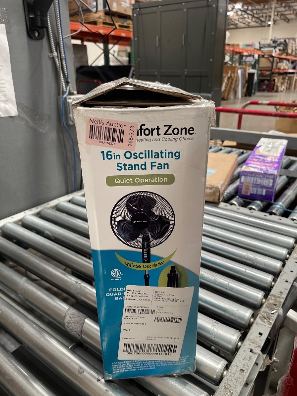 Photo 1 of (used)(missing pieces) Comfort Zone Electric Oscillating Pedestal Fan, Stand Fan, 16 inch, 3 Speed, 90 Degree Oscillating Head, Adjustable Height and Tilt, Airflow 