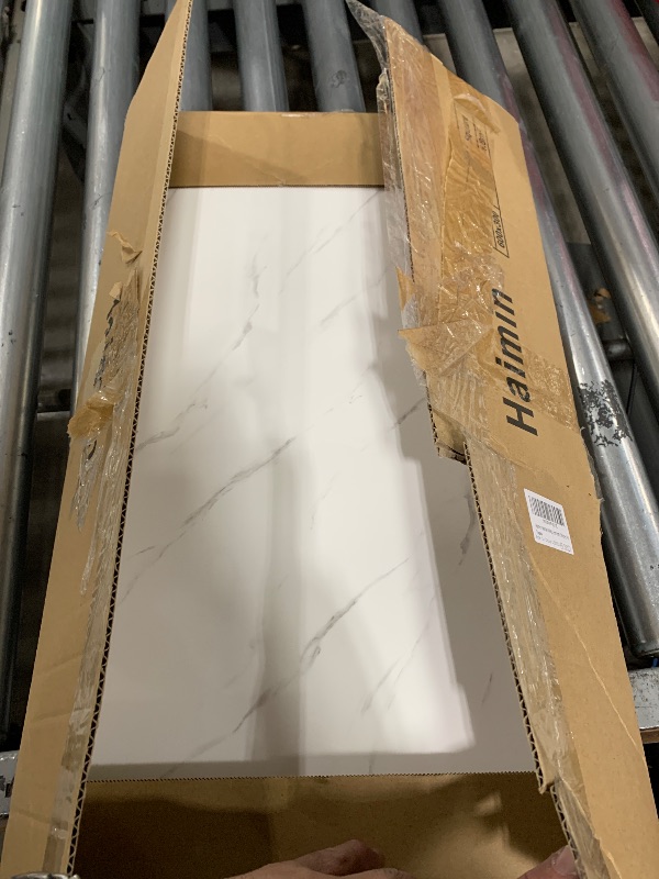 Photo 1 of (PARTIAL SET) Haimin Wall Panels Peel and Stick 10 Pieces 23.6x11.8in (19.4 Sq. Ft. Coverage) Lightweight Backsplash Marble Look Tile (not Real Marble) Ideal for Kitchen Bathrooms Living Rooms Bedrooms (White-LYB)