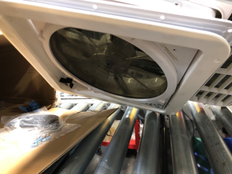 Photo 1 of ***(PARTS ONLY/NON FUNCTIONAL)***MAXXAIR Maxxfan Deluxe Vent, Fan and Vent Cover All in One - Powerful 10-Speed Reversible Fan with Thermostat, Built-in Rain Cover, Remote Control, Intake & Exhaust Fan, Smoke (00-07500K)