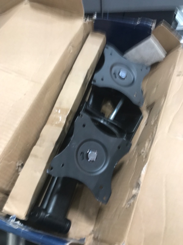 Photo 1 of Mount-It! Dual Monitor Mount | Double Monitor Desk Stand Arm | Two Articulating Arms Fit 2 Screens 17 19 20 21 22 24 27 Inch Computer | VESA 75 100 Compatible Displays | C-Clamp Base