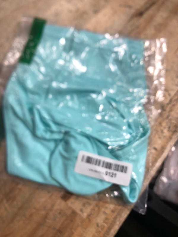 Photo 1 of Haloumoning Girls Athletic Ruffle Shorts High Waisted Yoga Dance Shorts Comfy Gymnastics Shorts Briefs 4-14Y Turquoise