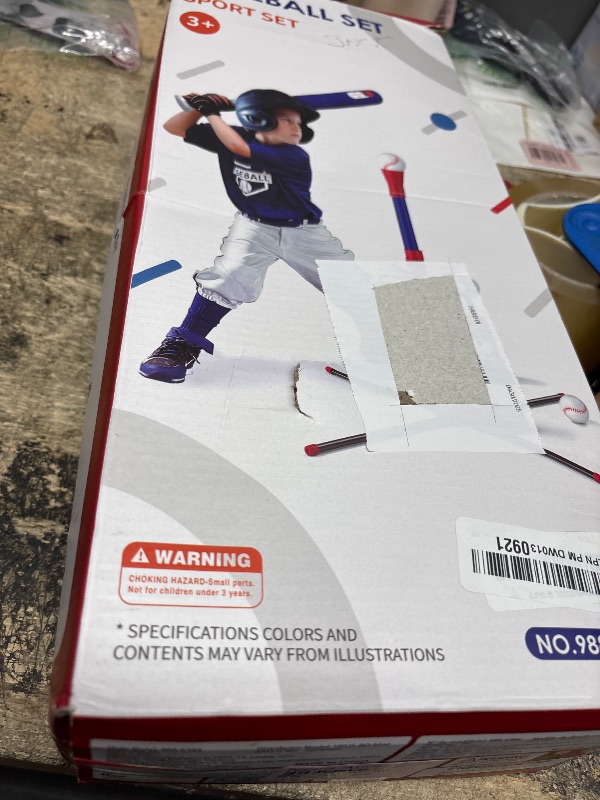 Photo 1 of ***(MISSING BAT)***
HYES 3-in-1 Baseball Set for Kids 3-5 - Tee Ball Stand, Hanging Tee, Ball Launcher and 6 Softballs - Adjustable Height, Indoor/Outdoor Sport Gifts for Boys, Blue