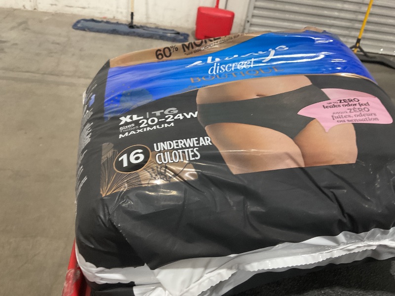 Photo 1 of Always Discreet Boutique Incontinence and Postpartum Underwear for Women, Maximum Protection, XL, Black, 16 Count