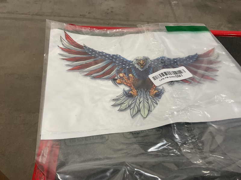 Photo 1 of American Bald Eagle Flag Decal Sticker - 12 Inch - Vinyl Car Truck Bumper Patriotic Waterproof Decal Eagle for Car Truck Trailer SUV Van Outdoor Window Wall Laptop Tablet Cup Glass Any Smooth Surface