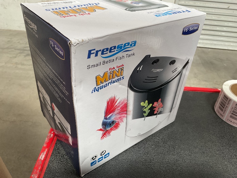 Photo 1 of 1.2Gallon Betta Aquarium Starter Kits Square Fish Tank with LED Light and Filter Pump