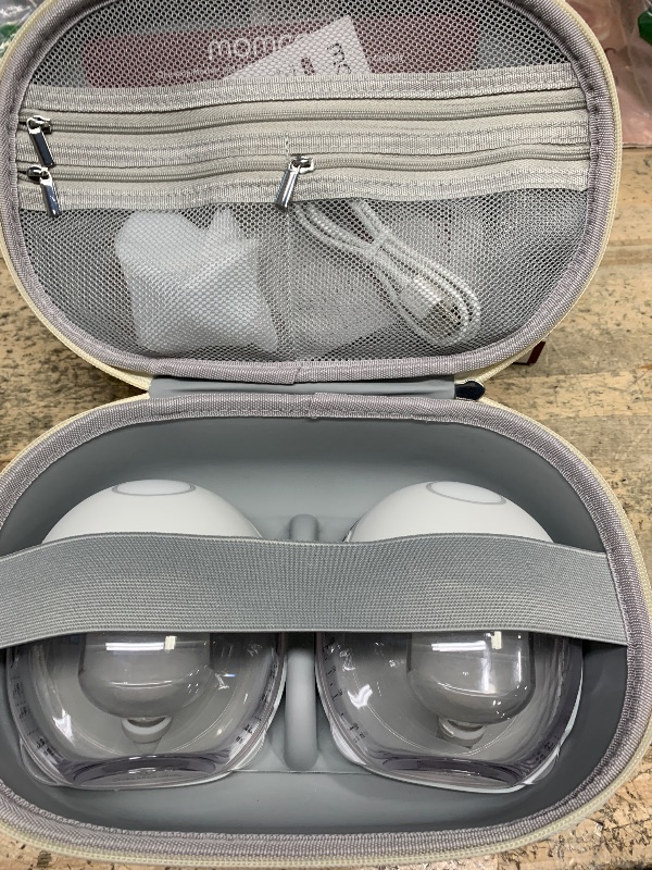 Photo 1 of *ONE DOES NOT CHARGE* Momcozy Breast Pump Hands Free Mobile Style | M6, Wearable Breastfeeding Pump Ideal Rhythm for More Milk, DoubleFit Flange More Fit & Discreet with 3 Modes & 9 Levels, 24mm - 2 Pack Quill Gray