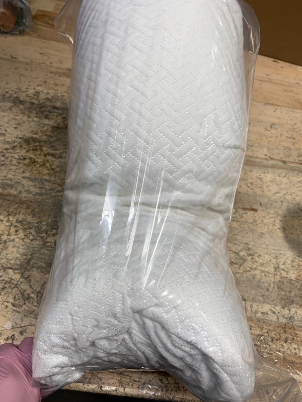 Photo 1 of 5 STARS UNITED Knee Pillow for Back Sleeping – Memory Foam Cushion for Sciatica Pain Relief – Under Leg Support for Sleeping on Back – Half Moon Bolster for Bed, White