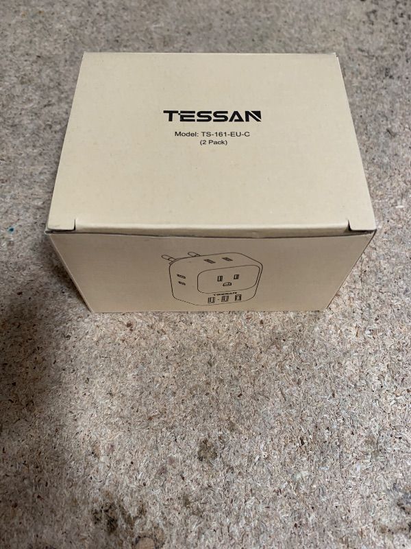 Photo 1 of 2 Pack European Plug Adapter USB C, TESSAN US to Europe Adapter 4 Outlets 3 USB Charger, Type C International Power Adaptor to Italy Spain France Portugal Iceland Germany, Europe Travel Essentials