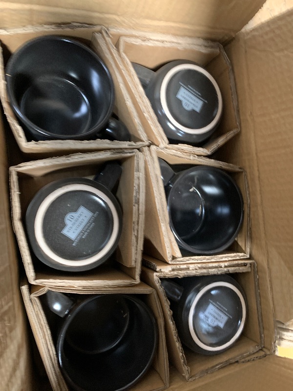 Photo 1 of 10 Strawberry Street Wazee Matte 4.75"/22 oz Oversized Mug, Set of 6, Black
