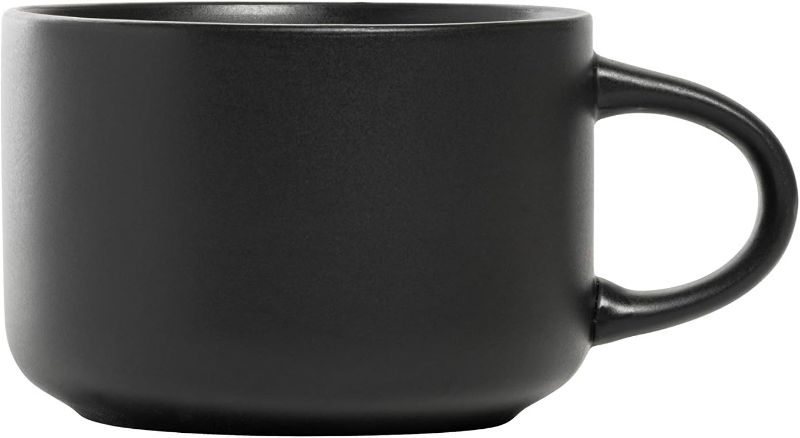 Photo 1 of 10 Strawberry Street Wazee Matte 4.75"/22 oz Oversized Mug, Set of 6, Black
