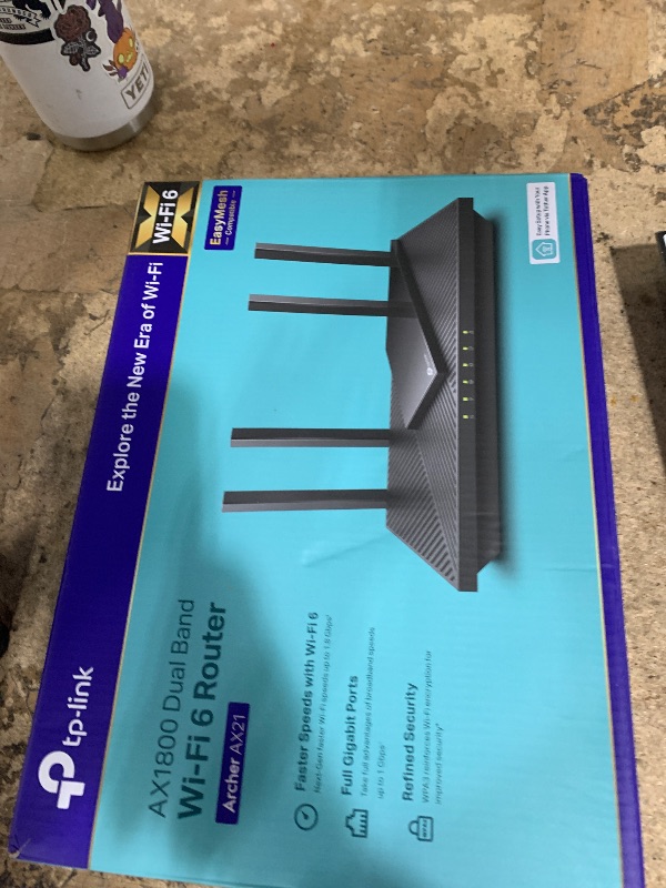 Photo 1 of TP-Link AX1800 WiFi 6 Router V4 (Archer AX21) – Dual Band Wireless Internet, Gigabit, Easy Mesh, Works with Alexa - A Certified for Humans Device