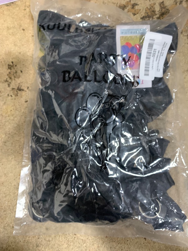 Photo 1 of 110pcs Black Balloon 12 inch, Black Latex Balloons for Birthday Party Baby Shower Wedding(with 2 Ribbons).