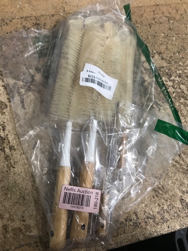 Photo 1 of ALINK 5-Pack Bottle Brush Cleaner - Long Bamboo Handle Water Bottle Straw Cleaning Brush for Washing Narrow Neck Beer Wine Decanter, Sports Bottle, Thermos, Flask