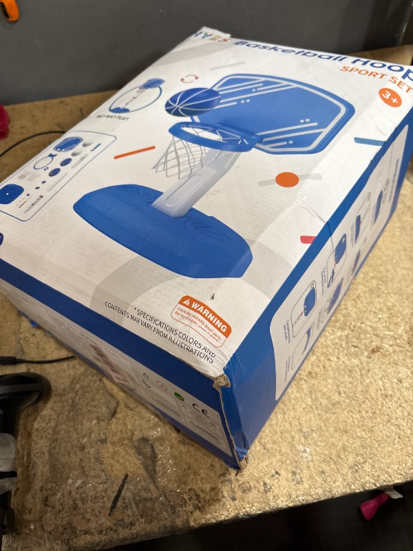 Photo 1 of HYES Pool Basketball Hoop, Poolside Basketball Hoop for Swimming Pool, Includes 4 Balls and Pump, Adjustable Height Indoor Outdoor Play, Pool Toys Game for Kids