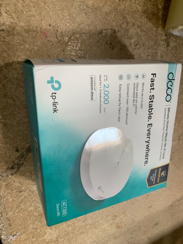 Photo 1 of TP-Link Deco Mesh WiFi Router (Deco M5) – Dual Band Gigabit Wireless Router, Quad-core CPU, MU-MIMO, HomeCare, Parental Control, Up to 2,000 sq. ft. Coverage, Works with Alexa, 1-pack