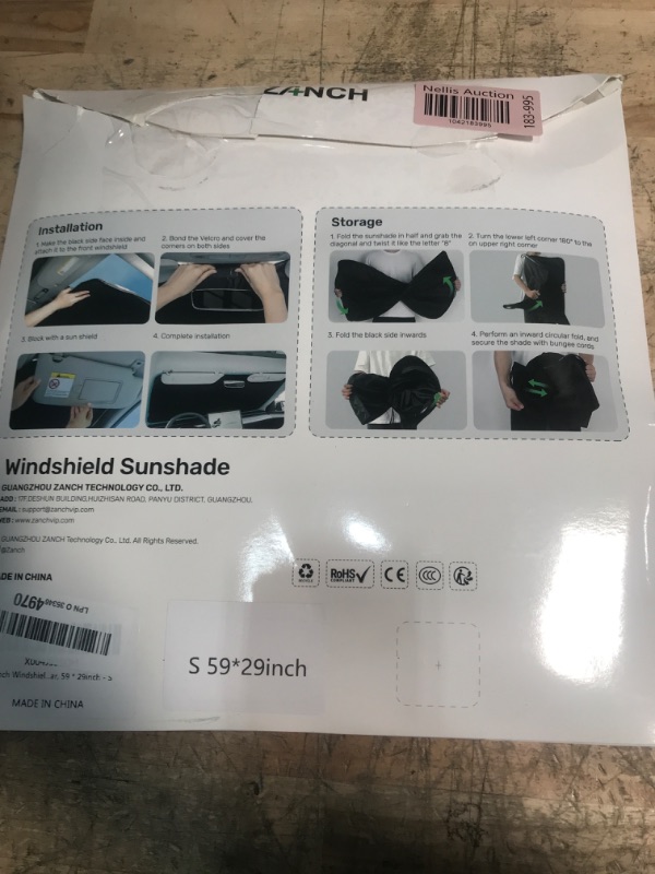 Photo 1 of 2025 Upgraded Zanch Car Front Windshield Sun Shade - Ultimate UV Protection & Heat Reduction|Innovative No Light Leakage Technology|Foldable Design for Sedan, Small(59'' x 29'')