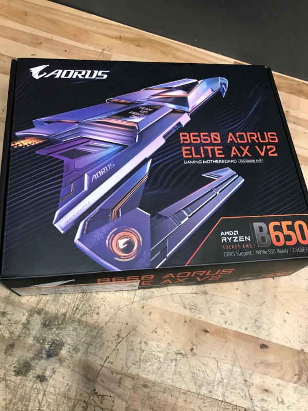 Photo 1 of *FOR PARTS ONLY* GIGABYTE B650 AORUS Elite AX V2 (AM5/ LGA 1718/ AMD/ B650/ ATX/ 5-Year Warranty/ DDR5/ Triple M.2/ PCIe 5.0/ USB 3.2 Gen2X2 Type-C/WiFi 6E/ 2.5GbE LAN/Q-Flash Plus/EZ-Latch/Motherboard)