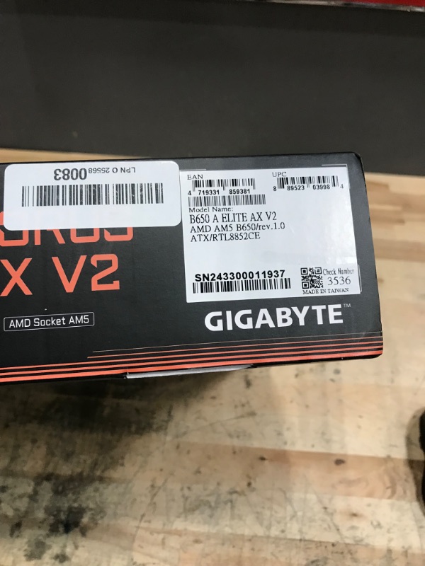 Photo 1 of *FOR PARTS ONLY* GIGABYTE B650 AORUS Elite AX V2 (AM5/ LGA 1718/ AMD/ B650/ ATX/ 5-Year Warranty/ DDR5/ Triple M.2/ PCIe 5.0/ USB 3.2 Gen2X2 Type-C/WiFi 6E/ 2.5GbE LAN/Q-Flash Plus/EZ-Latch/Motherboard)