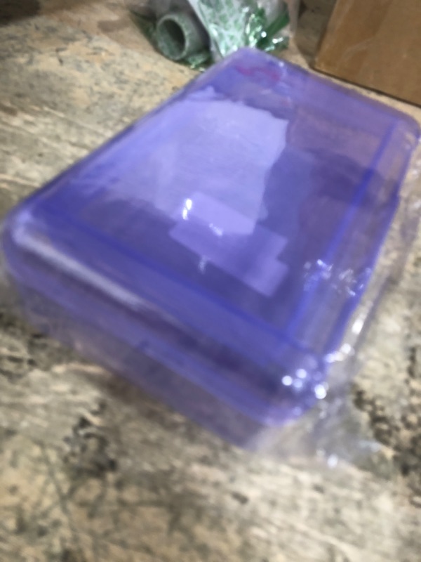Photo 1 of 1 PCS Pencil Box,Double Layer Large Capacity Pencil Box,Hard Pen Case with Snap-tight Lid, Plastic Pencils Case for Office School Supplies Pen Boxes,Storage Organizer for Gel Pens Erasers-Purple