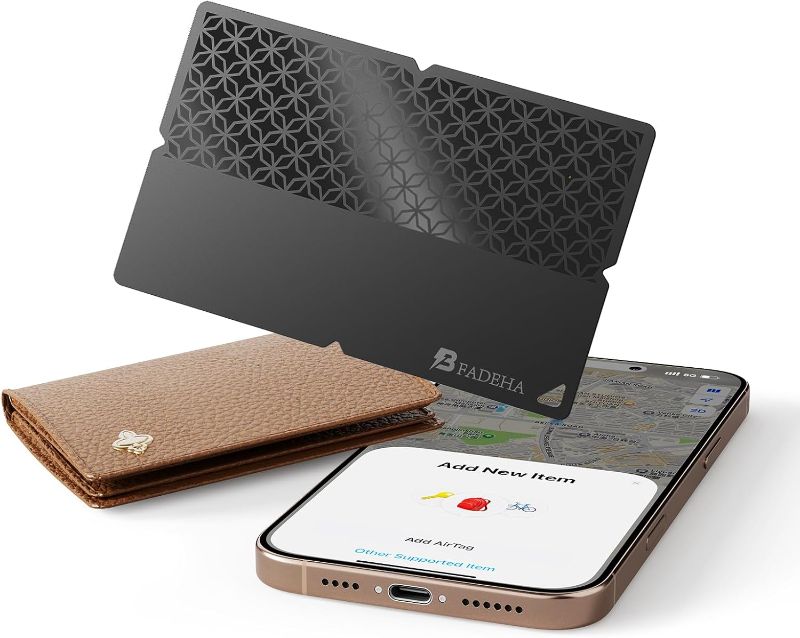 Photo 1 of [Apple MFi Certified] Air-Tag (iOS Only) Bluetooth Tracker with Apple Find My, iPhone Smart Card Wallet Finder GPS Tracker, 5-10 Years Battery, Keys Finder and Item Locator for Keys, Bags, Passport