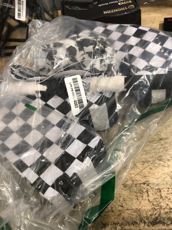 Photo 1 of Lewtemi Race Car Number Piñata Small Checkered Race Car Birthday Party Decoration Black and White Racing Piñata with Stick Confetti Eye Mask for Celebration 15.3 x 10.6 x 2.8 Inch(Number 3)