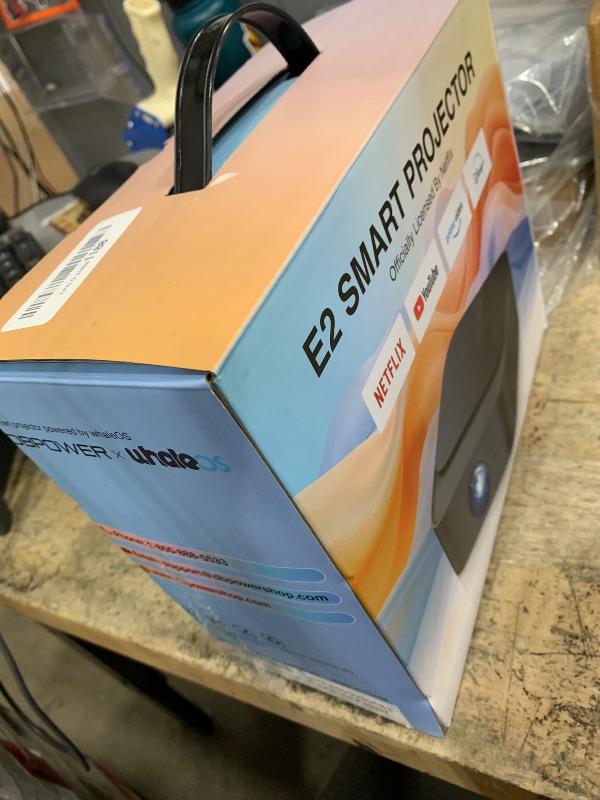 Photo 1 of [2025 Netflix-Official | 386+ Built-in Apps] DBPOWER E2 Smart Projector with WiFi and Bluetooth, Mini Projector 4K Support with Netflix, Youtube, Disney+, Hulu, Max, Crunchyroll w Portable Case