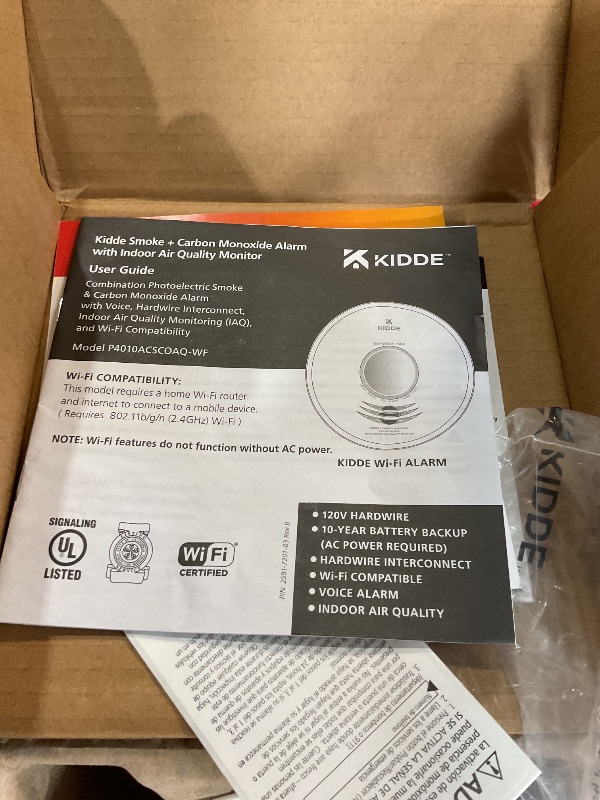 Photo 1 of Kidde Smart Smoke & Carbon Monoxide Detector & Indoor Air Quality Monitor, WiFi, Alexa Compatible Device, Hardwired w/Battery Backup, Voice & App Alerts