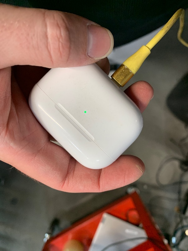 Photo 1 of (POWER SHOWS WHILE CHARGING) (UNABLE TO TEST FURTHER) Apple AirPods Pro -1st Generation with MagSafe (Renewed Premium)