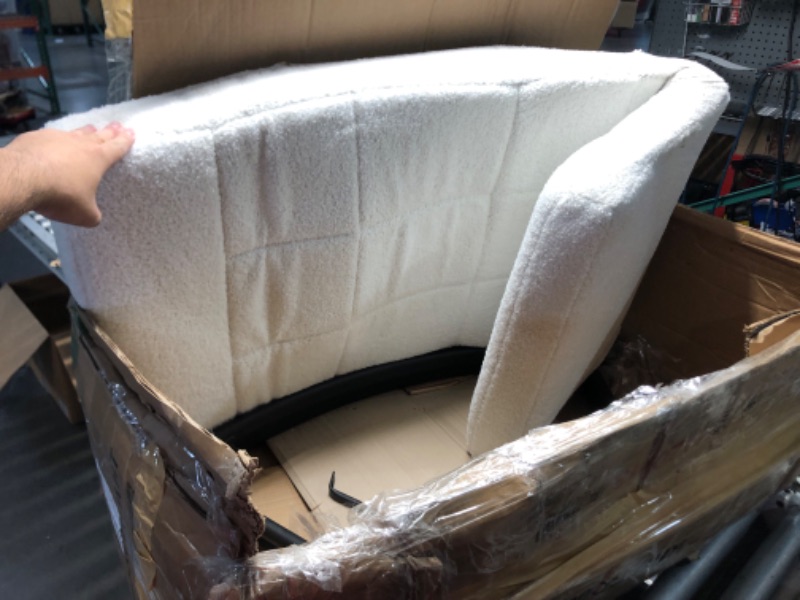 Photo 1 of ***DAMAGED - INCOMPLETE - SEE PICTURES***
VECELO High Back Nursery Rocking Chair with Foot Rest, Teddy Upholstered Reclining Glider Rocker, Comfy Armchair Padded Seat Removable Side Pockets for Living Room, Bedroom, Balcony, White