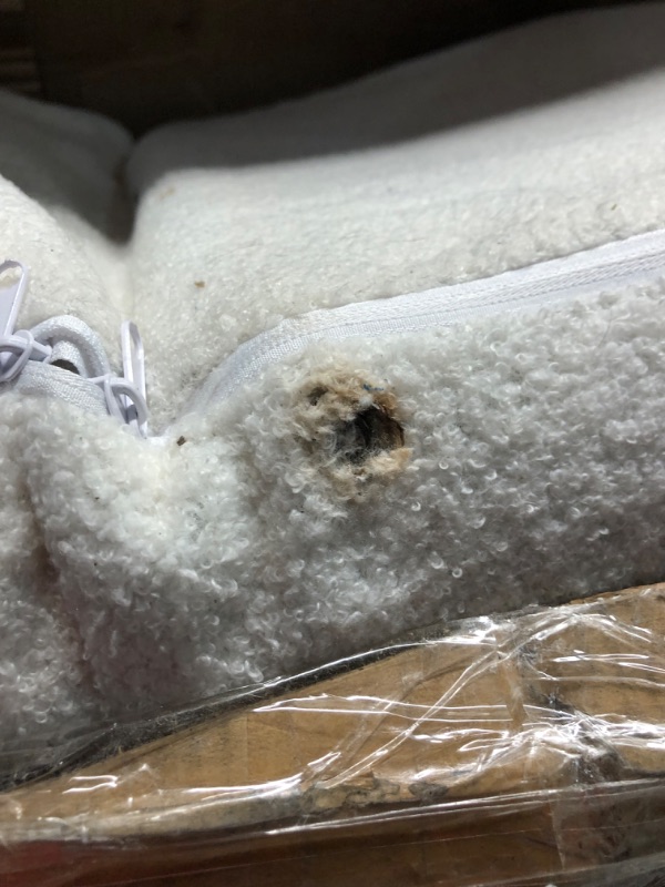 Photo 1 of ***DAMAGED - INCOMPLETE - SEE PICTURES***
VECELO High Back Nursery Rocking Chair with Foot Rest, Teddy Upholstered Reclining Glider Rocker, Comfy Armchair Padded Seat Removable Side Pockets for Living Room, Bedroom, Balcony, White