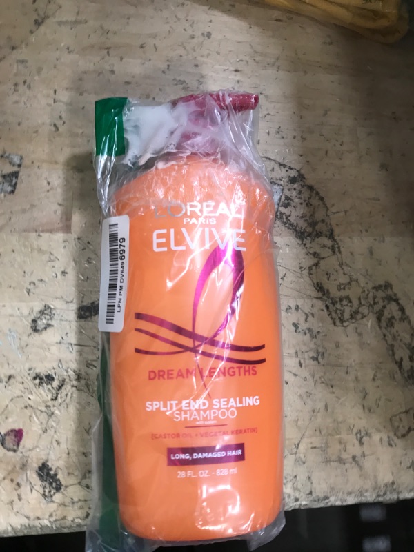 Photo 1 of L'Oreal Paris Elvive Dream Lengths Restoring Shampoo With Fine Castor Oil and Vitamins B3 and B5 for Long, Damaged Hair, Visibly Repairs Damage Without Weighdown With System, 28 Fl Ounce