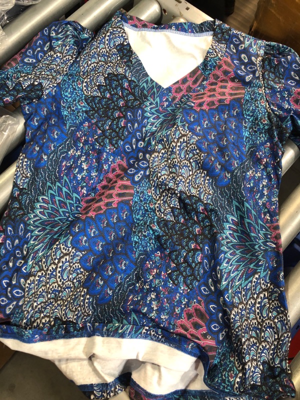 Photo 1 of (please see all images) Maxigerui Women's Long Sleeve Boho Maxi Dress Floral Print Long Dress Blue Abstract Print (medium)